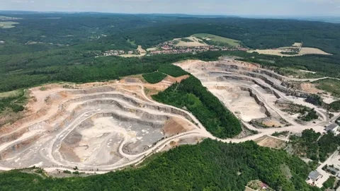 Huge quarry of Devonian limestone in South Moravia, Czech republic Stock Footage 228435716