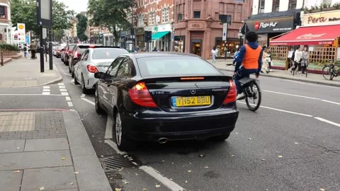HUGE QUEUE FOR PETROL IN LONDON AS PANIC BUYING BEGINS BREXIT FUEL CRISIS 4K UK Stock Footage 161577465