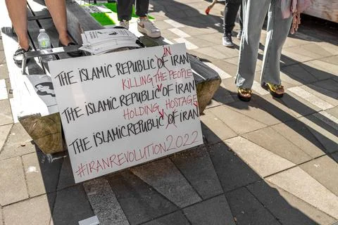 Huge rally in support of Iranian protests in front of Vancouver Art Gallery Stock Photos