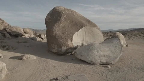 Huge rock boulders in the desert on a sunny day Stock Footage 105315341