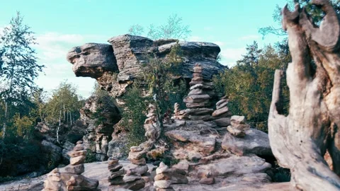 Huge rock in the forest Stock Footage 141016090