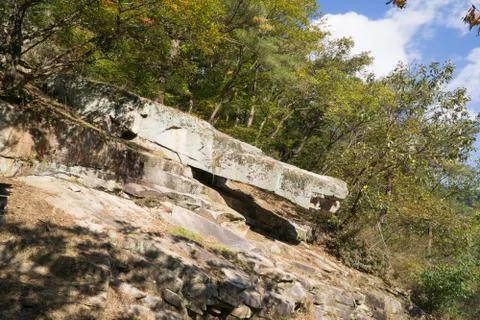 Huge rock in a mountain Stock Photos