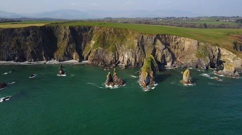 Huge rocks and cliffs in the middle of the Atlantic Ocean in a UNESCO protect Stock Photos