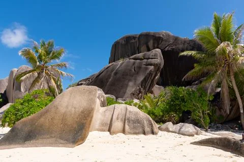 Huge rocks on the beach Stock Photos