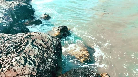 Huge rocks on the coast Stock Footage 280248229