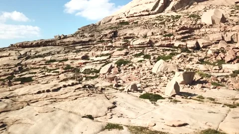 Huge rocks from lava. A former volcano. Video stock 151077657