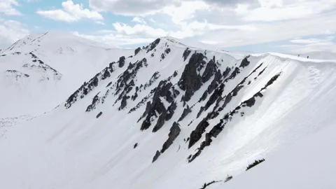 Huge rocks mt Shpytsi covered with white snow, Carpathian Mountains. Alpine.. Stock Footage 242848206