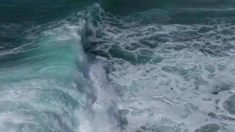Huge Rolling Turquoise Waves In Praia de Valcovo, Spain - Slow Motion Stock Footage 278093971