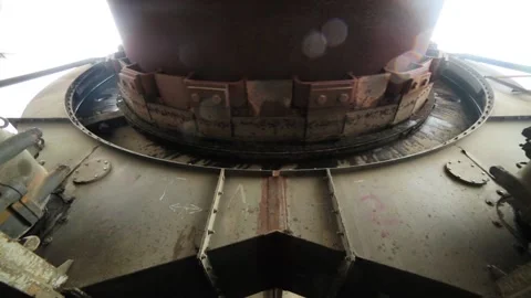 Huge rotating mechanism Stock Footage 131585581