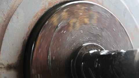 Huge rotating mechanism Stock Footage 131585587