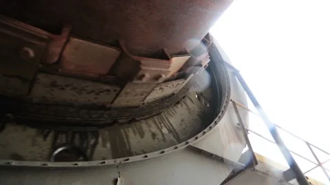 Huge rotating mechanism Stock Footage 131585634