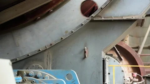 Huge rotating mechanism Stock Footage 131585760