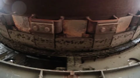 Huge rotating mechanism Stock Footage 131585911