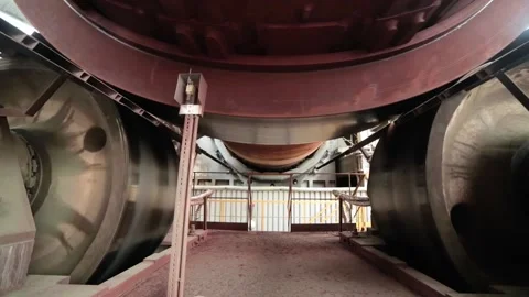 Huge rotating mechanism Stock Footage 131586015