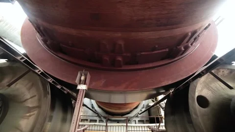 Huge rotating mechanism Stock Footage 131586059