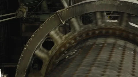 Huge rotating mechanism Stock Footage 131586172