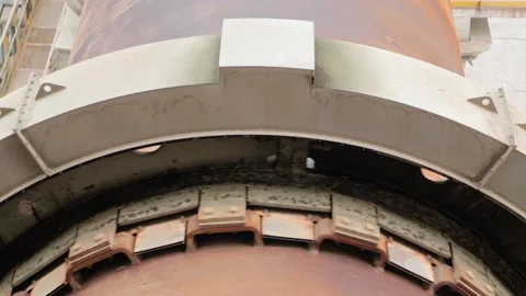 Huge rotating mechanism Stock Footage 131586505