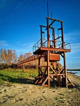 Huge rusty pump Foto stock