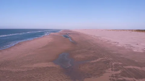 Huge Sandy Beach / Drone Shot Stock Footage 127816014