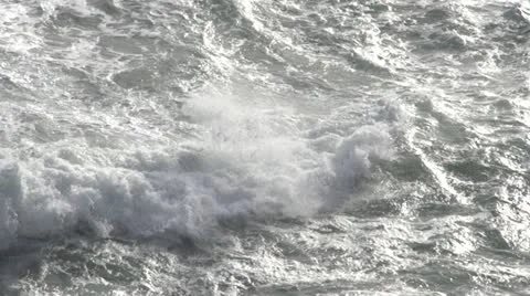 Huge Sea Waves Slow Motion Stock Footage 12104394