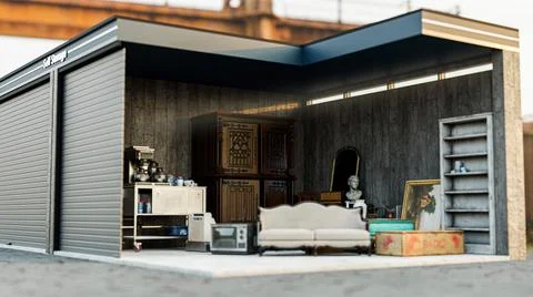 Huge section of a concrete self-storage Stock Illustration