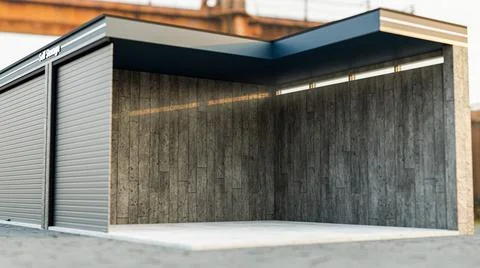 Huge section of a concrete self-storage Stock Illustration