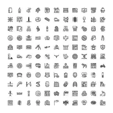 Huge set of web ui line icons Illustrazione stock
