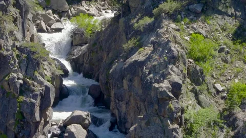 Huge Slow Mo Cascading Waterfall Stock Footage 70731956