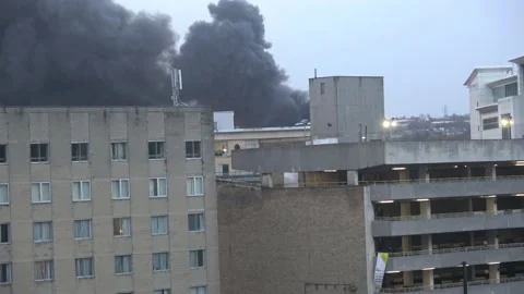 Huge Smoke in air from the Bulding Stock Footage 144260640