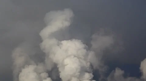Huge smoke polluting sky, time lapse, fast motion Stock Footage 34297453