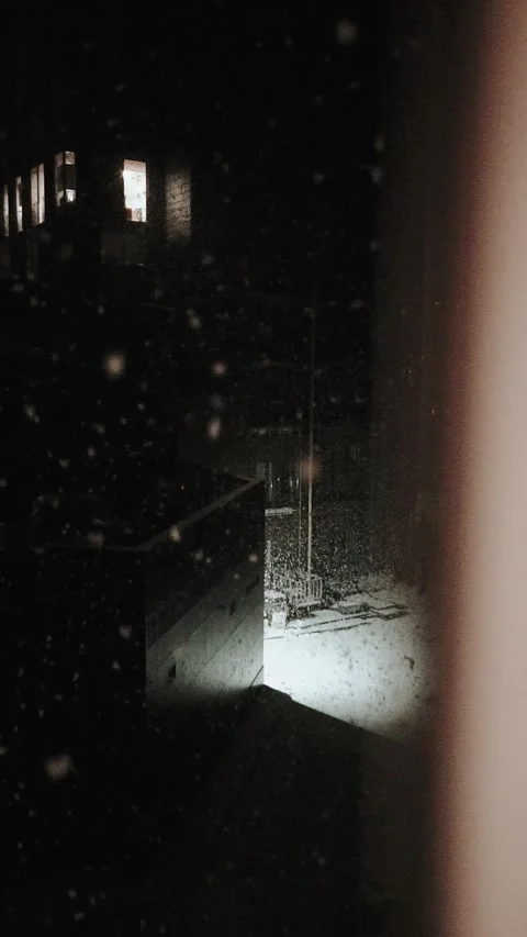 A huge snowfall with fluffy snowflakes and a blizzard in the city Vídeos de archivo 331007357