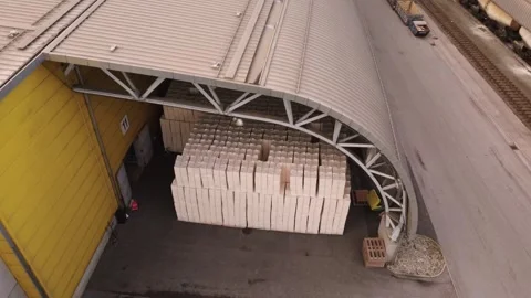 Huge Stack of Paper at Industrial Paper Mill – Aerial Drone Footage 스톡 동영상 344743187