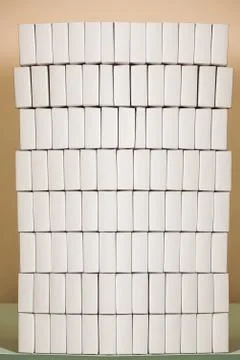 Huge stack of white boxes. Stock Photos