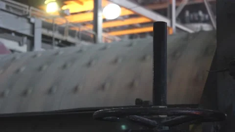 A huge stone crushing machine works in a factory, close-up. Mining industry. Stock Footage 122213825