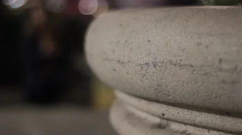 Huge stone pot close up in public Stock Footage 47465221