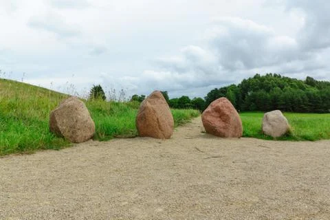 Huge stones with the hill Stock Photos