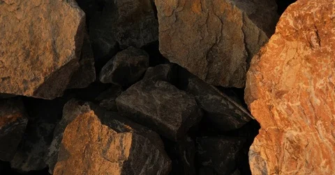 Huge stones, texture, granite Stock Footage 74750818
