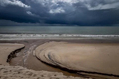 Huge storm with dark clouds Stock Photos