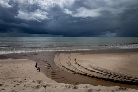 Huge storm with dark clouds Stock Photos
