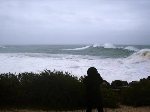Huge storm wave Stock Photos