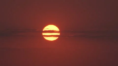 The huge sun and stripe clouds telephoto view Stock Footage 160202391