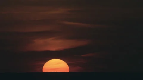 The huge sunrise telephoto view Stock-Footage 143194953