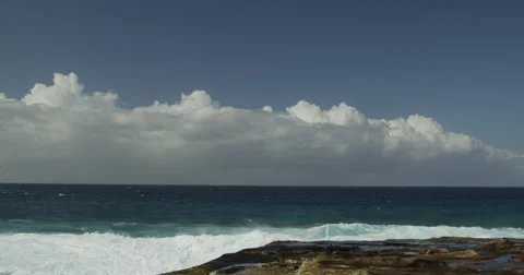 Huge Surf Breaking on Rocks 2k Stock Footage 37888014
