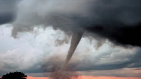 Huge tornado ravages the landscape, spre... | Stock Video | Pond5