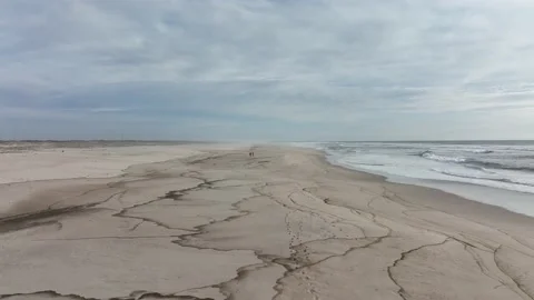 Huge totally empty beach with large area of dunes on the coast of Portugal Stock Footage 201732132