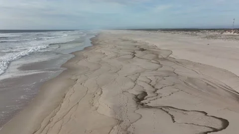 Huge totally empty beach with large area of dunes on the coast of Portugal Stock Footage 201732189