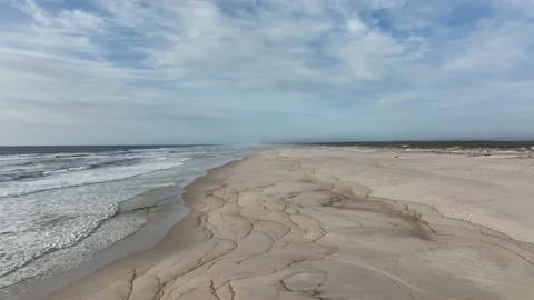 Huge totally empty beach with large area of dunes on the coast of Portugal Stock Footage 201732254