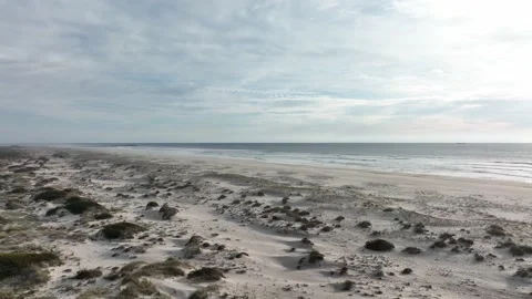 Huge totally empty beach with large area of dunes on the coast of Portugal Stock Footage 201732775