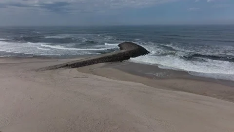 Huge totally empty beach with large area of dunes on the coast of Portugal Stock Footage 201732902