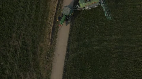Huge tractor with trailer, spreading liquid manure. Panoramic view of City Basel Stock Footage 48015008